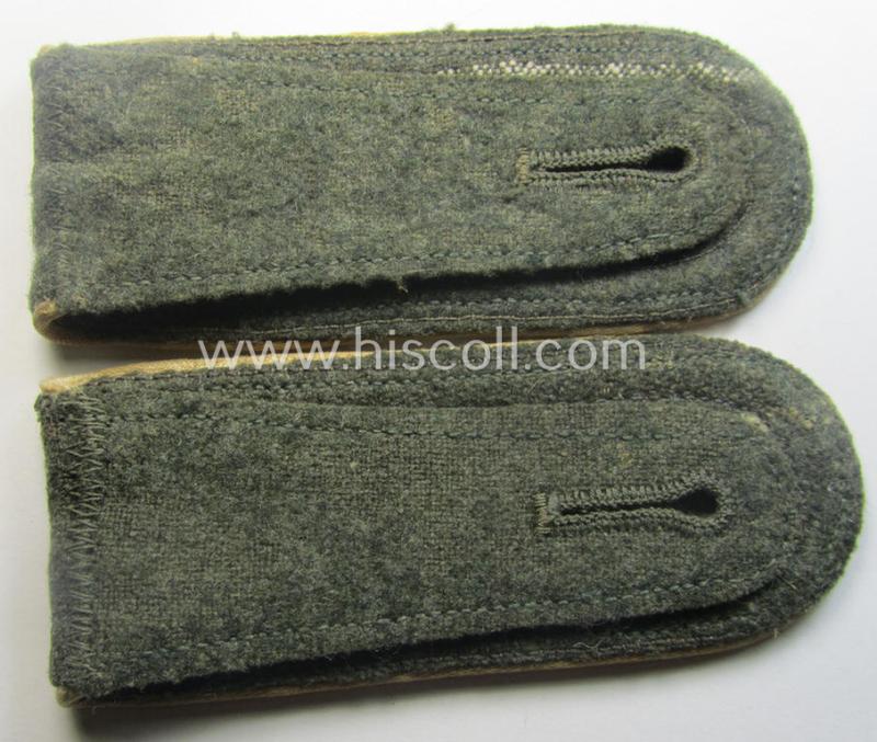 Pair of WH (Heeres), early- (ie. mid-) war-period- (ie. 'M40- o. M43'-) pattern NCO-type shoulderstraps as piped in the white-coloured branchcolour as was intended for an: 'Uffz. eines Infanterie-Rgts.'