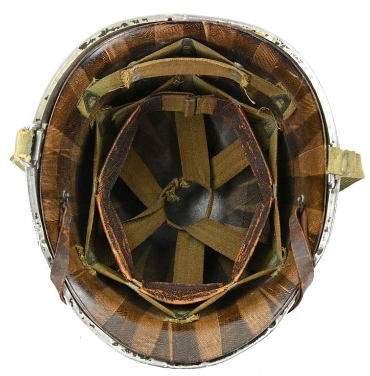 USN WW2 M1 5th Army Shore Patrol Helmet