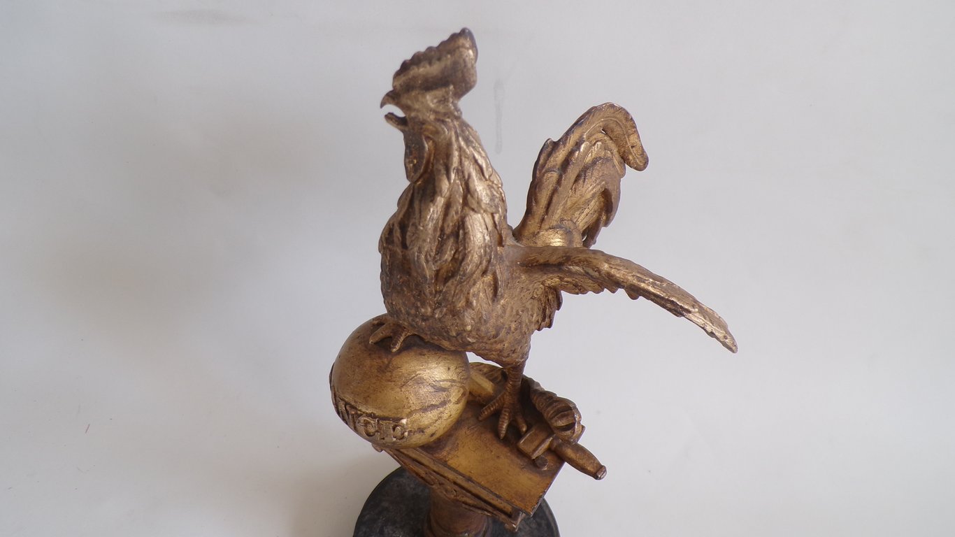 1830-1848 Louis-Philippe Gilded Rooster Flag Finial