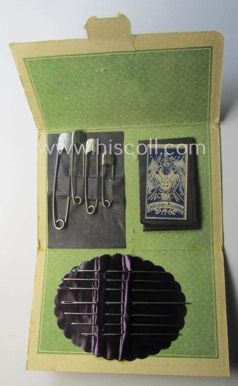 Fully complete, WH (Heeres ie. LW etc.) 'souvenir-related' cover showing the text: 'Nadel-Mappe - Deutschlands Stolz' holding a full set of (minty) needles and/or safety-pins