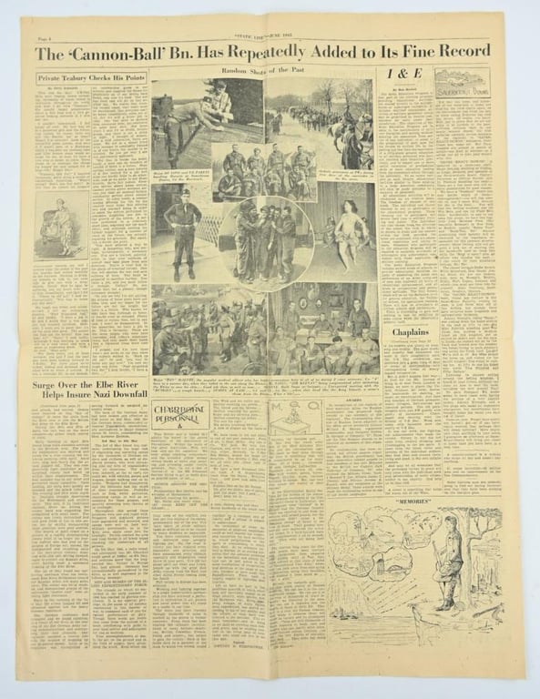US WW2 505th Parachute Infantry Regiment Newspaper 'Static Line' Paris Edition