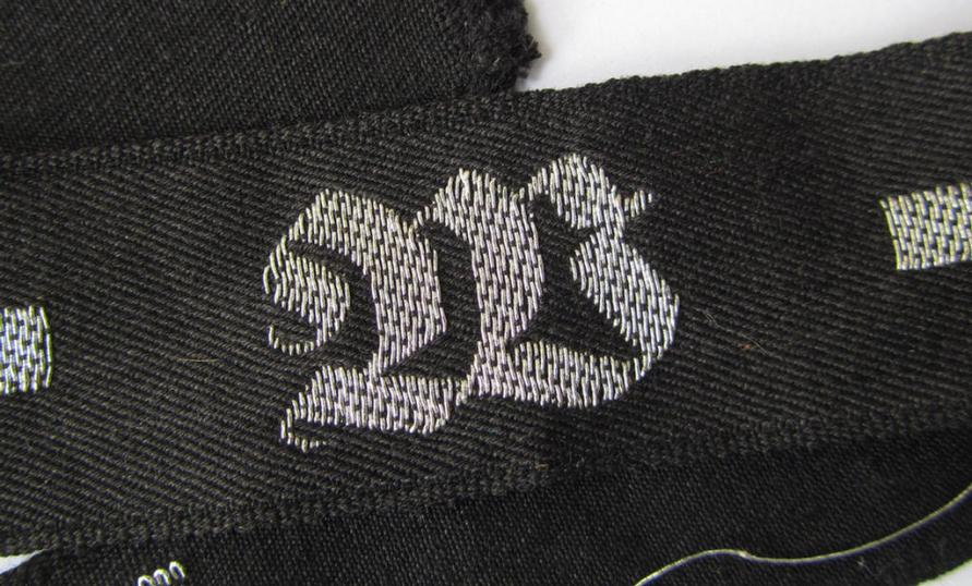 Attractive, RAD (ie. 'Reichsarbeitsdienst') officers'-pattern, commemorative cuff-title (ie. 'Dienstärmelstreifen') depicting a capital 'W'-character (as was intended for commisioned-staff working on the various 'Westwall'-fortifications)