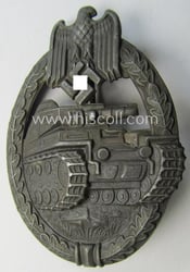 Superb, 'Panzerkampfabzeichen in Bronze' (or: hollow-back, bronze-class panzer...