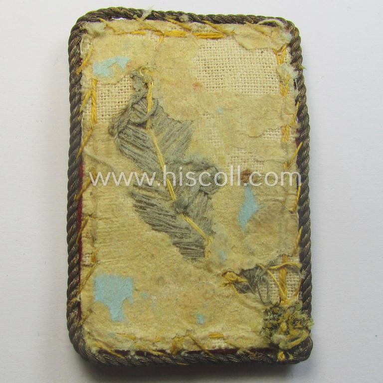 Attractive - albeit regrettably single! - Dutch NSB (ie. 'Nationaal Socialistische Beweging') so-called: 'WA' (ie. 'Weerafdelingen') collar-tab as was intended for usage by a high-ranked WA-official with the rank of an: 'WA-Heerbanleider'