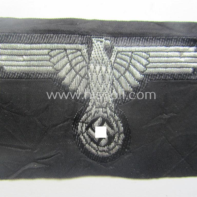 Truly rarely encountered, mid- (ie. later-war-) pattern 'SS' (ie. 'Waffen-SS') officers'-pattern arm-eagle (ie. 'Ärmeladler für Führer der Waffen-SS') as executed in the neat 'BeVo', flatwire-weave-style