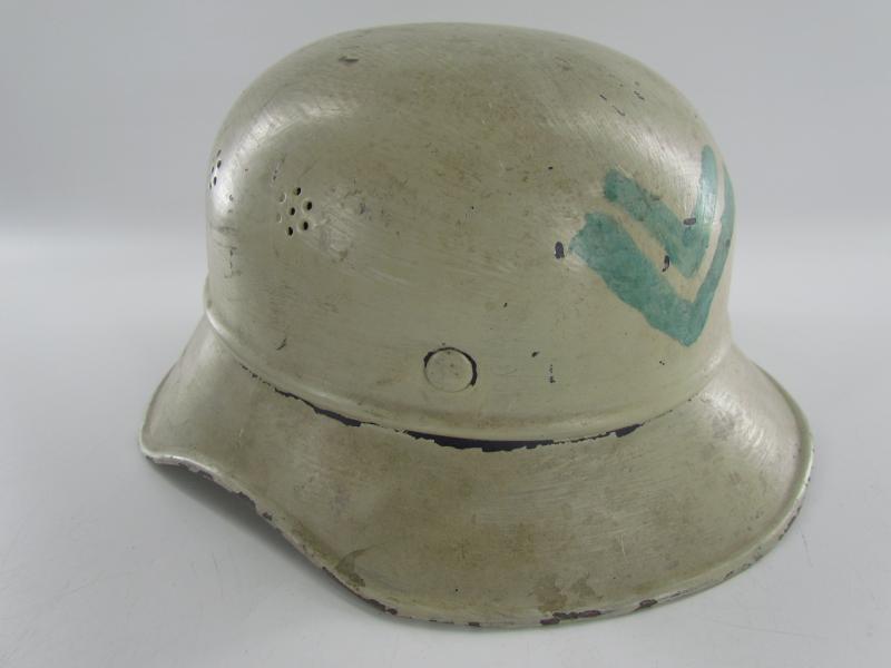 Original Steel Air Raid Gladiator Helmet Used by THW