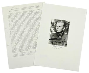 German Waffen-SS Knight's Cross Recipient Portait Picture with...