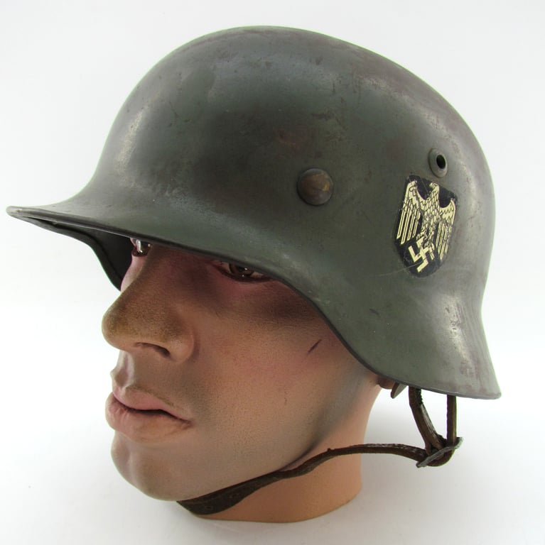 Wehrmacht Heer Untouched M35 Double Decal Helmet – ET68 – 1937 Liner