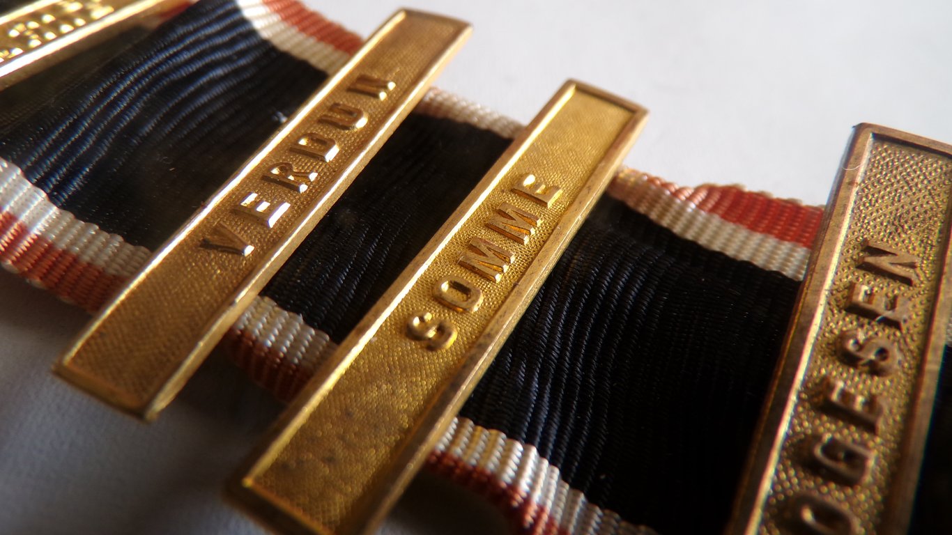 Kyffhäuserbund ribbon with 5 combat clasps