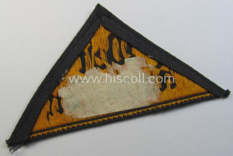 'HJ' ('Hitlerjugend') district-triangle (ie. 'Gebietsdreieck') entitled: 'West Kurhessen' (being a moderately used- ie. worn example that regrettably misses its 'RzM'-etiket)