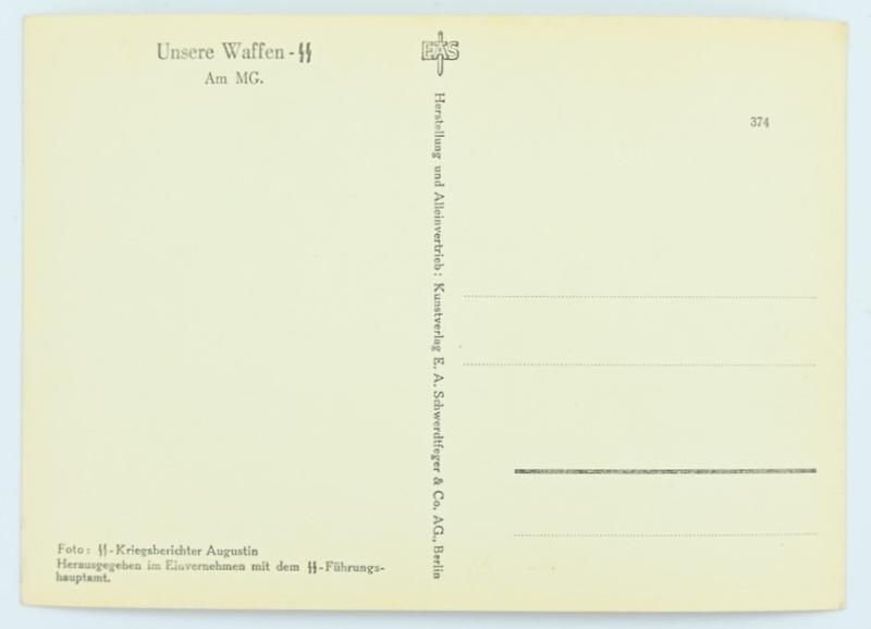 German Waffen-SS Kriegsberichter Postcard 'Unsere Waffen-SS'