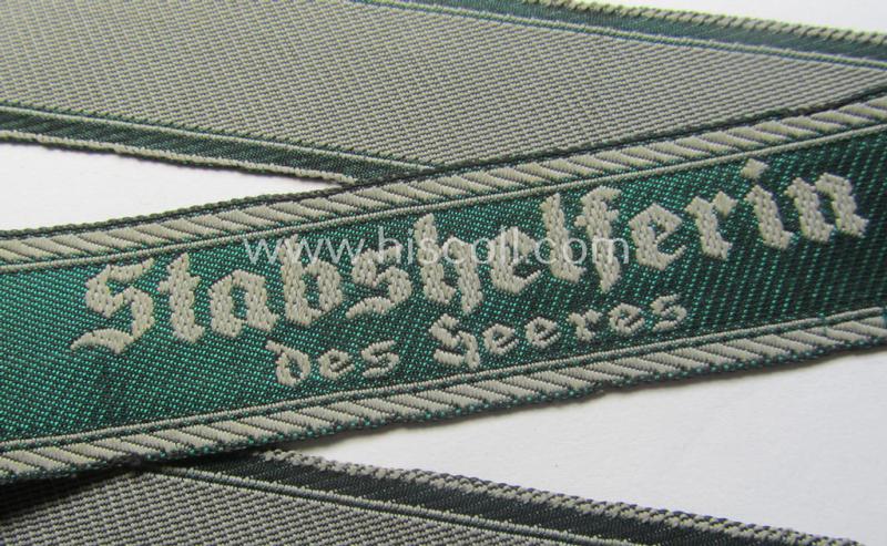WH (Heeres) female-related 'BeVo'-woven cuff-title (ie. 'Ärmelstreifen'): 'Stabshelferin des Heeres'