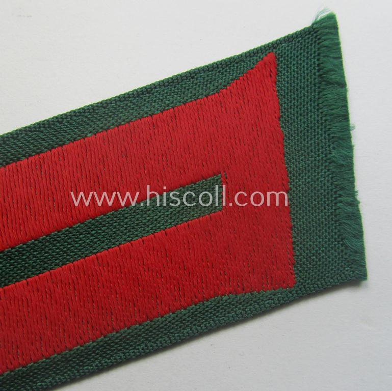 Regrettably single, (entirely!) 'BeVo'-woven, EM-pattern 'Ostvölker'-collar-tab as as was specifically intended for usage by a member serving within the 'Deutsche Wehrmacht' ie. the 'Russian Liberation Army' (aka 'POA')