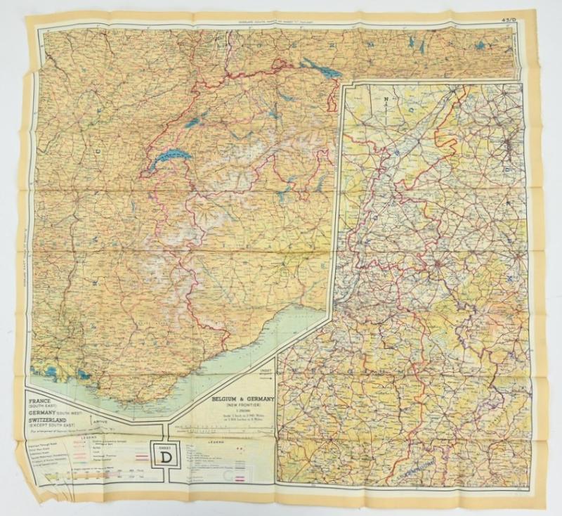 USAAF WW2 Escape Map set with Cover & Compas