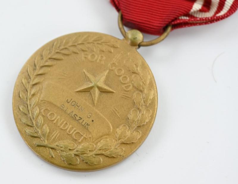 US WW2 Named Good Conduct Medal in Box
