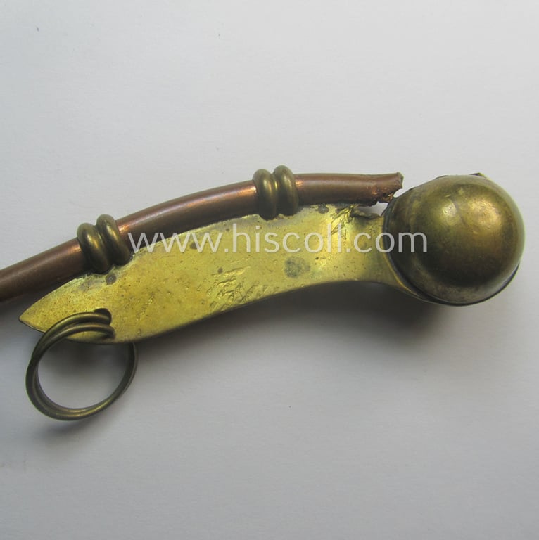 WH (Kriegsmarine) flute (ie. 'Bootsmanns-Flöte') that is constructed from multi-coloured, copper-based material