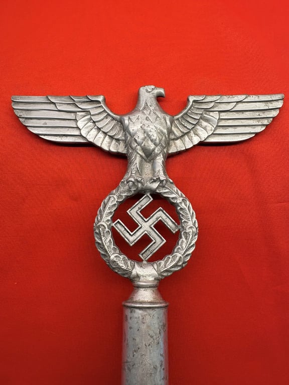 AUTHENTIC ORIGINAL 1938 WWII GERMAN NSDAP POLITICAL LEADERS FLAG POLE EAGLE FINIAL.