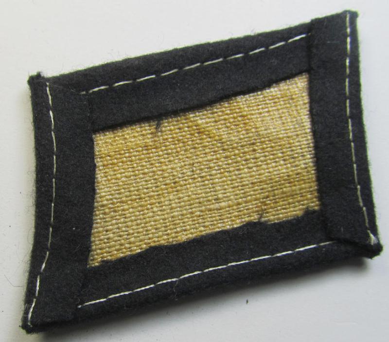 Attractive, Waffen-SS - so-called: 'RzM-styled' - enlisted-mens'- (ie. NCO-) type collar-tab as was intended for usage by soldiers ie. NCOs of the: '15. o. 19. Waffen-Grenadier-Division der SS' (ie. 'lettische nr. 1 o. 2')