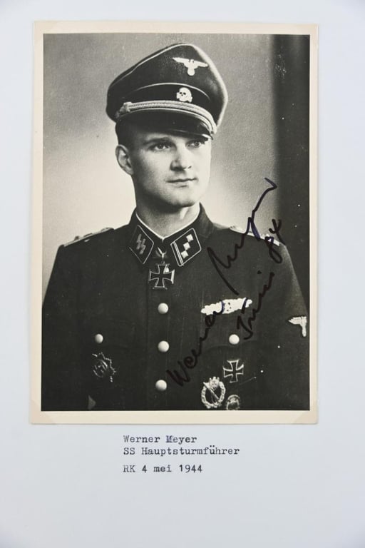 Signature of Waffen-SS Knight's Cross Recipient 'Werner Meyer'
