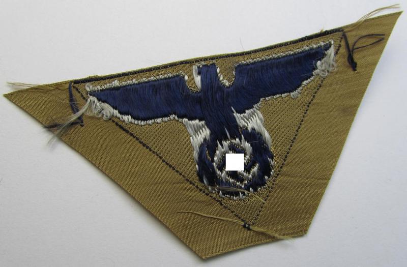 Attractive, SA-related cap-eagle as was intended for the: 'Lagermütze' (ie. side-cap) being an example as woven on a darker-blue-coloured background and as such intended for members within the: 'SA-Gruppe Hansa o. Hessen'