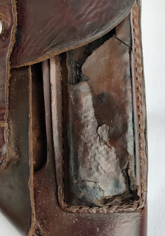 Original German WWII Walther PP/PPK pistol brown leather breakaway holster