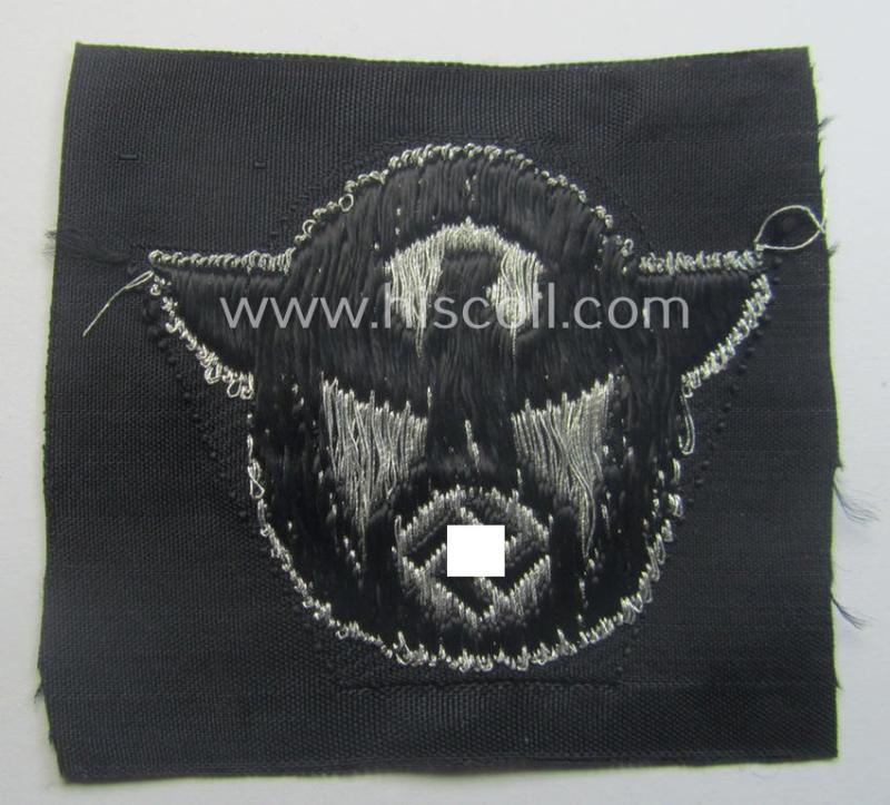 Officers'-pattern, Polizei- (ie. 'SS-Polizei') cap-eagle (ie. 'Adler für Schiffchen o. Einheitsfeldmütze') being a 'virtually mint- ie. unissued' example as executed in so-called: 'BeVo flat-wire'-style