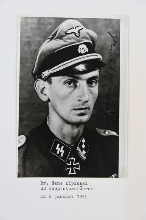 Signature of Waffen-SS Knight's Cross recipient 'Dr. Hans Lipinski'