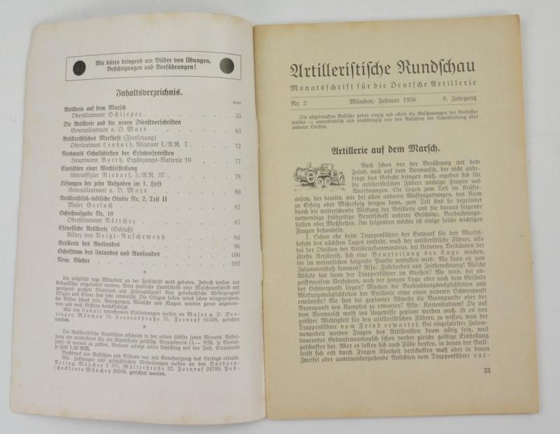 German WH Magazine 'Artilleristische Rundschau' 1936