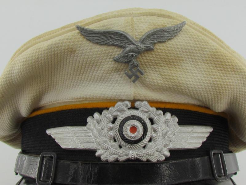 Luftwaffe EM/NCO White Topped visor cap for pilot/paratrooper