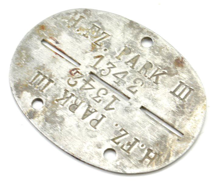 German WH Dog-Tag 'H.FZ.Park III'