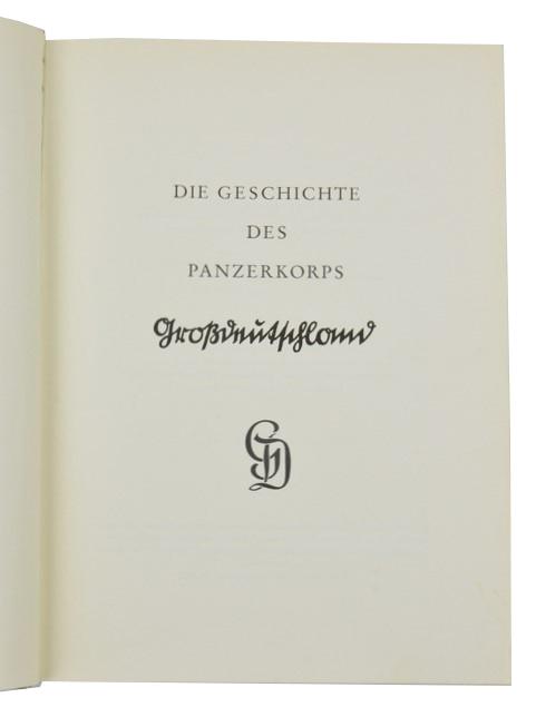 German Signed Book: die Geschichte des Panzerkorps Großdeutschland