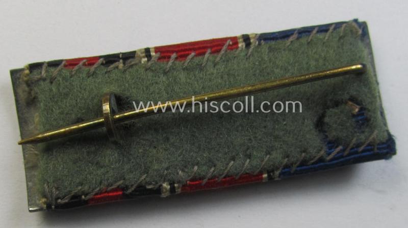 Neat, three-pieced WH (Luftwaffe) ribbon-bar (ie. 'Band- o. Feldspange') resp. showing the ribbons for a: WH (Luftwaffe) 'Dienstauszeichnung' (of the 4 th class) and an Austrian- and: Czech 'Anschluss'-medal