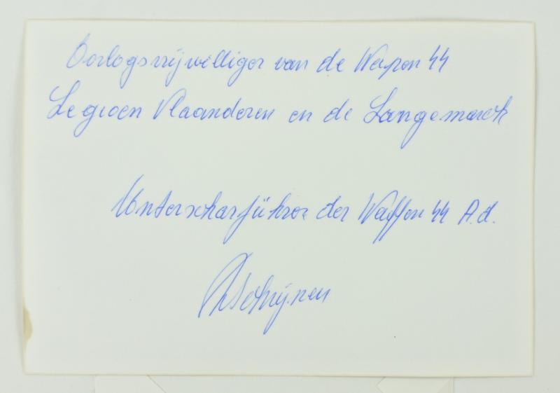 Signature of Belgian Waffen-SS KC Recipient 'Remy Schrijnen'
