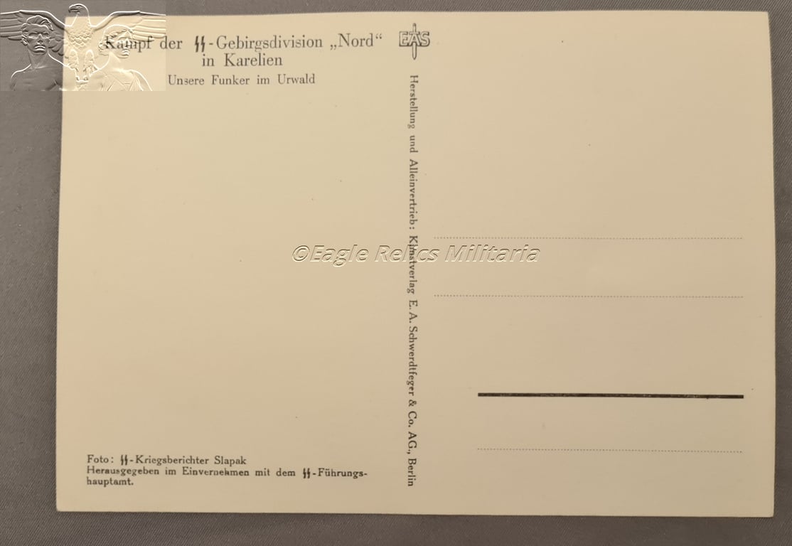 “Kampf der SS-Gebirgsdivision Nord" postcard.