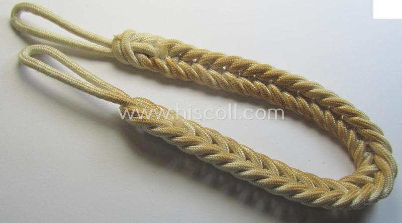 Attractive - and actually rarely encountered! - HJ/BDM/DJ (ie. 'Hitlerjugend' etc.) white-coloured so-called: 'leaders-lanyard' (ie. 'Führerschnur') being a white-coloured example as was specifically intended for usage by a: 'HJ-Stammführer'