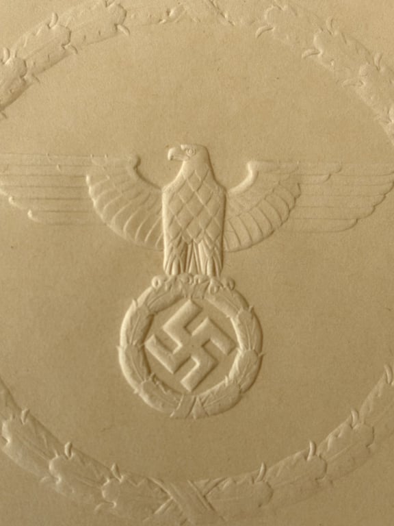AUTHENTIC GERMAN WW2 INK SIGNATURE OF NAZI MINISTER JOACHIN VON RIBBENTROP.