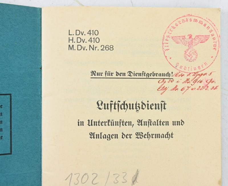 German Luftschutzdienst Booklet 1937