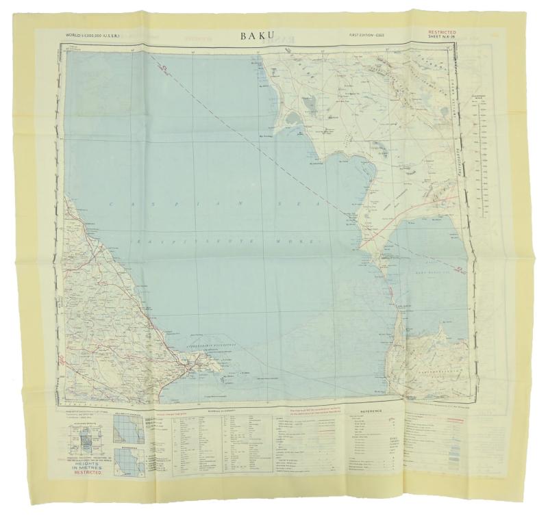 British RAF Escape Map 'Baku'