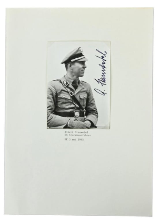 Signature of Waffen-SS Knight's Cross Recipient 'Albert Stenwedel'