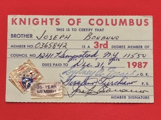 AUTHENTIC NEW YORK MAFIA BOSS JOSEPH BONANNO HAND...