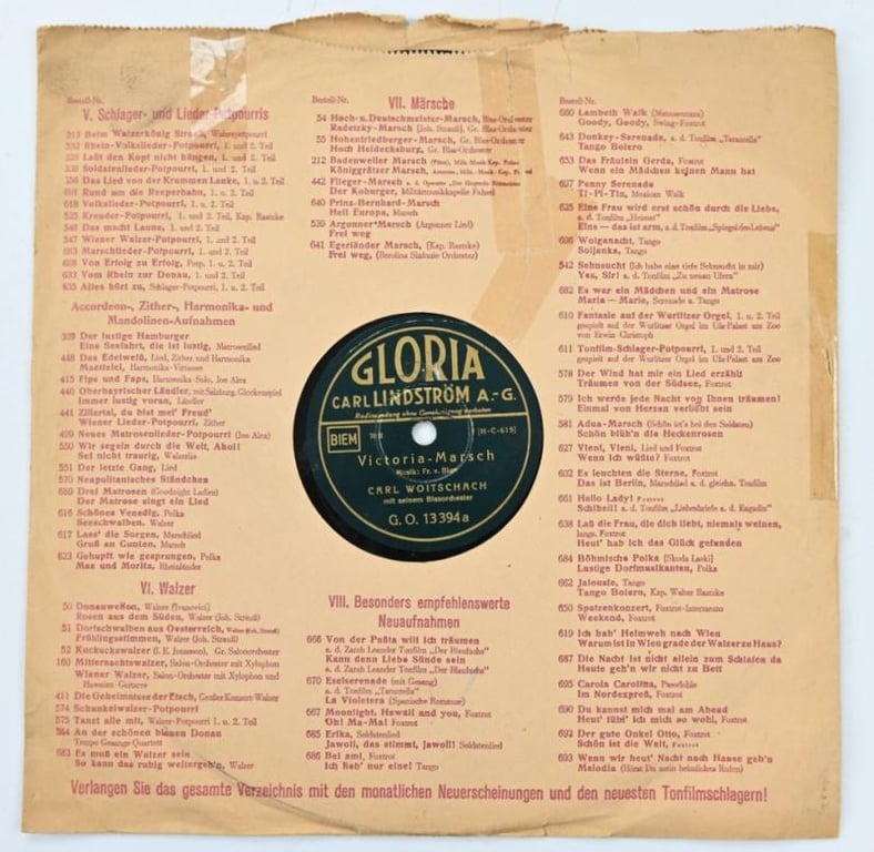 German Third Reich Era Music Record