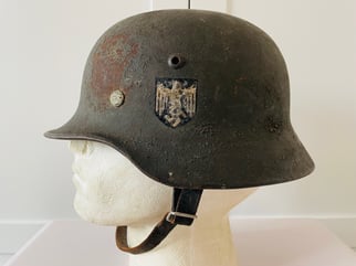 WWII GERMAN SINGLE DECAL NAMED ARMY HELMET WITH...