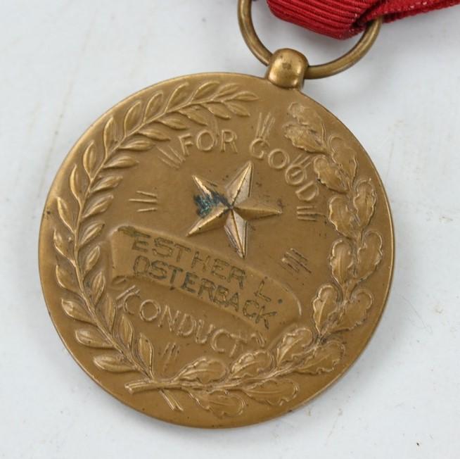 US WAC WW2 Named Good Conduct Medal