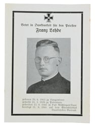German WH Deathcard  Priest 'Franz Lehde'