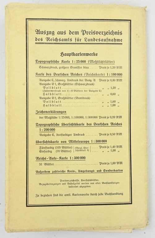 German Third Reich Era Roadmap 'Oberrheines'