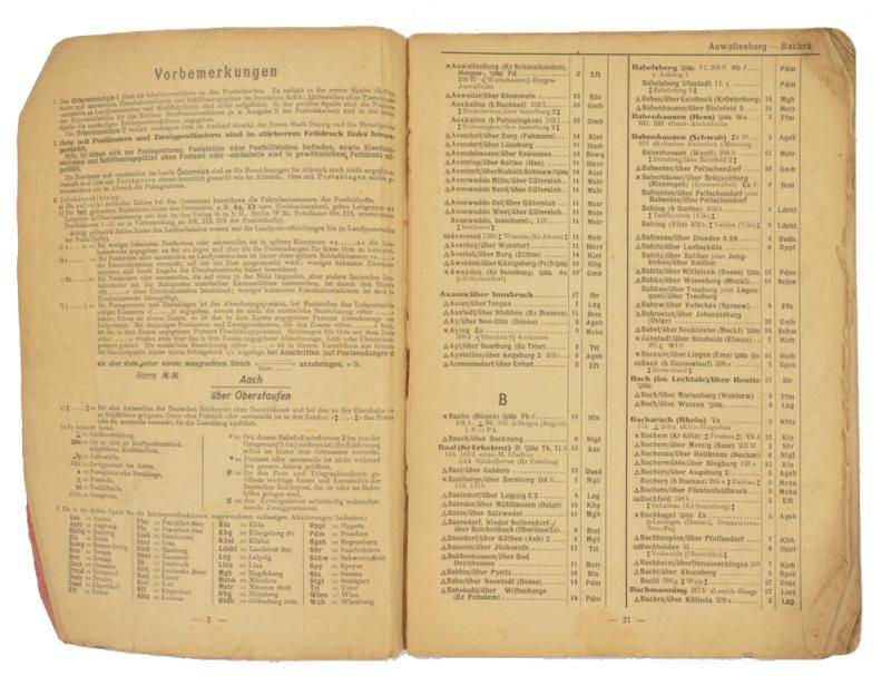 German Index Book Berlin Tempelhof 1938