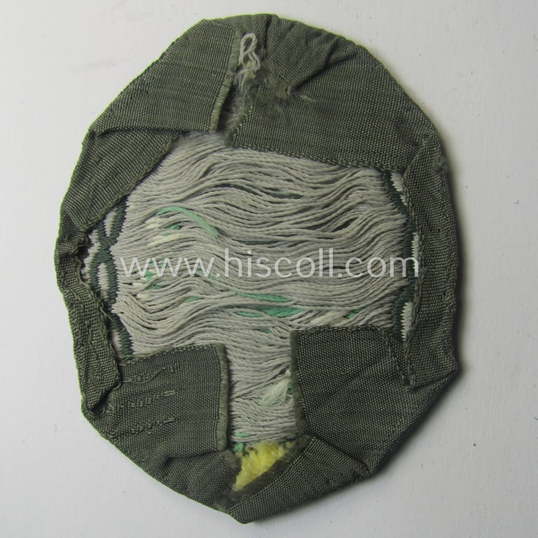 'Variant'- (ie. first-) pattern, WH (Heeres) 'Gebirgsjäger'- (ie. mountain-troopers-) related arm-badge being a desirable example as was executed in the 'BeVo'-weave pattern on a field-grey-coloured background