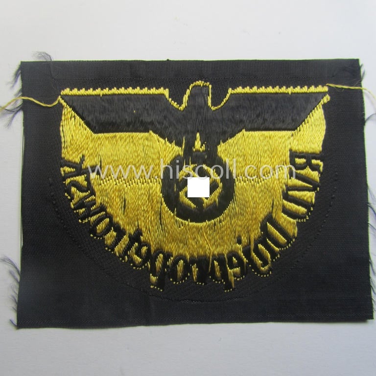 RB- ('Reichsbahn'-) related arm-eagle as executed in 'BeVo'-weave style as was intended for an official of the: 'Deutsche Reichsbahn' ie. the 'RVD Dnjepropetrowsk' (or: 'Reichsverkehrsdirektion Dnjepropetrowsk')