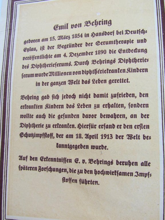 Diphtheria vaccination certificate by name