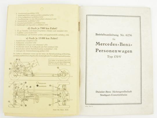 German Third Reich Era Mercedes Type 170V Manuel